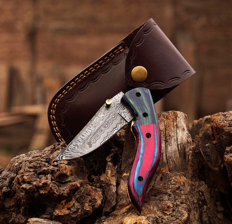 Handmade Pocket Folding Knife, Damascus Pocket Knive, Everyday Carry Knife, Birthday Gift, Boyfriend Gift, Thanksgiving