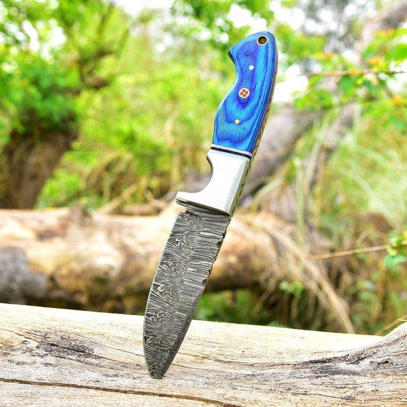 Handmade Damascus Steel Knife Hunting Knife Fixed Blade Knife Skinner Knife Bushcraft Camping Knife 4