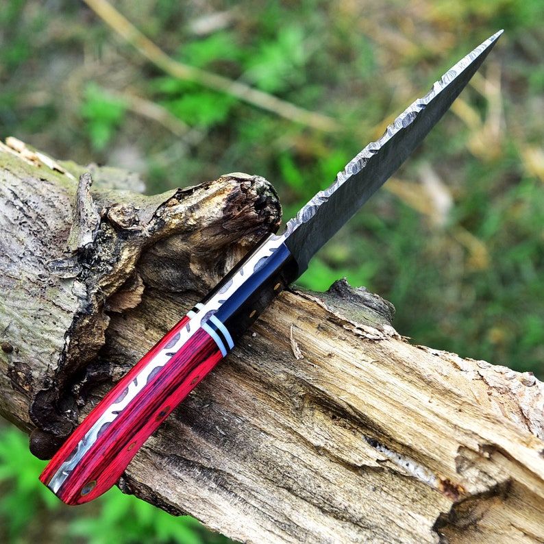 Custom Handmade Damascus Knife Pocket Knife Fixed Blade Knife Skinner Knife Camping Knife Buffalo H 7