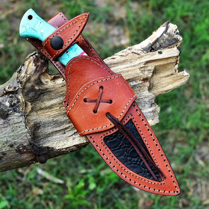 Handmade Damascus Steel Knife Pocket Knife Hunting Knife Camping Knife Buffalo Horn Handle Gift For 3
