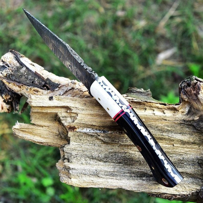 Handmade Damascus Hunting Knife With Sheath Tactical Bushcraft Knife Camping Gift For Husband Survi 6