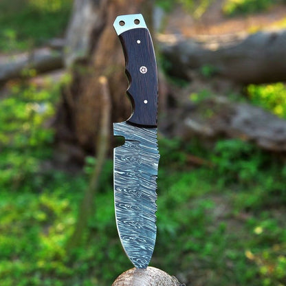 Damascus Steel Knife Hand Forged Tracker Knife Pocket Knife Fixed Blade Knife Anniversary Gift Gift 6
