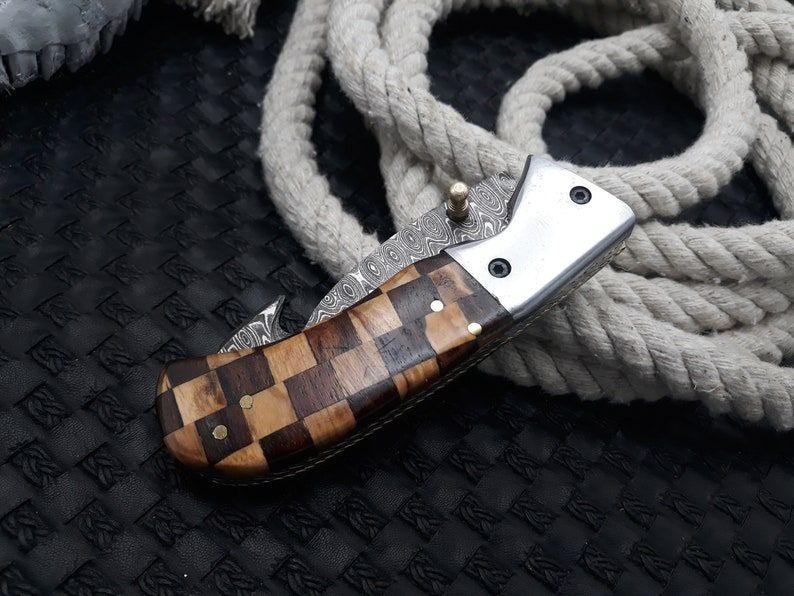 Handcrafted Damascus Gut Hook Skinning Knife  Your Ultimate Hunting And Camping Companion  Prime Sk 5