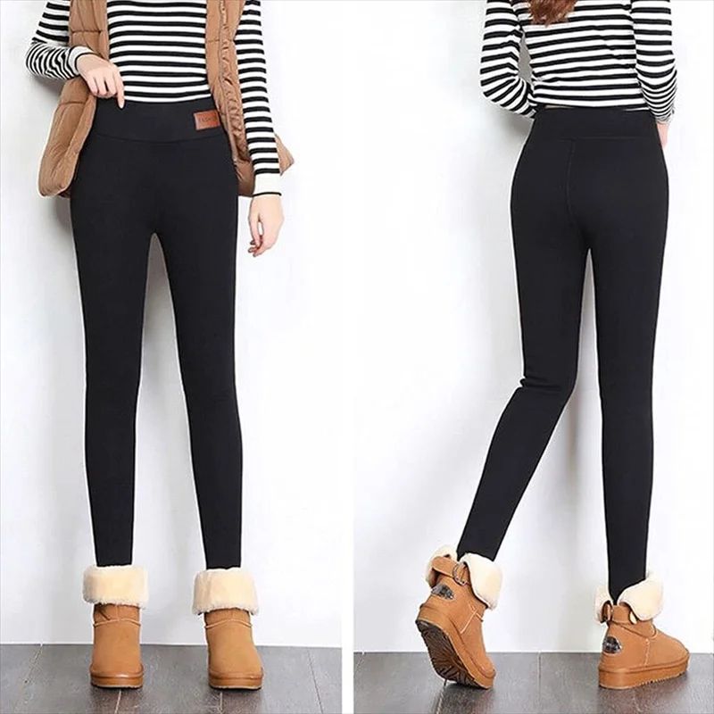 Warm Winter Leggings For Women Thermal Casual Stretchy Leggings Comfortable Lamb Fleece Soft Pants 3