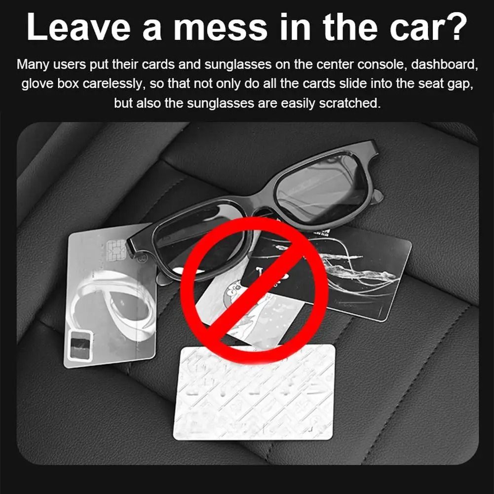 Car Sun Visor Organizer  MultiPocket PU Leather Storage 4