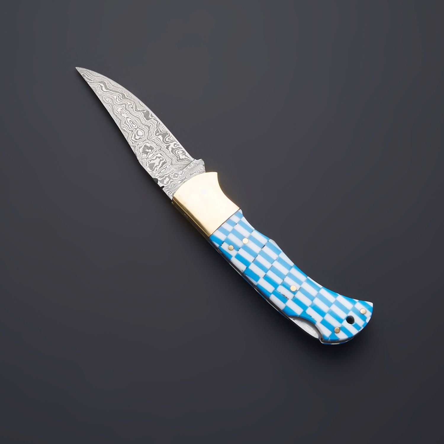 Handmade Damascus Steel Folding Knife  Personalized Pocket Knife For Men  Bushcraft Tactical Campin 1