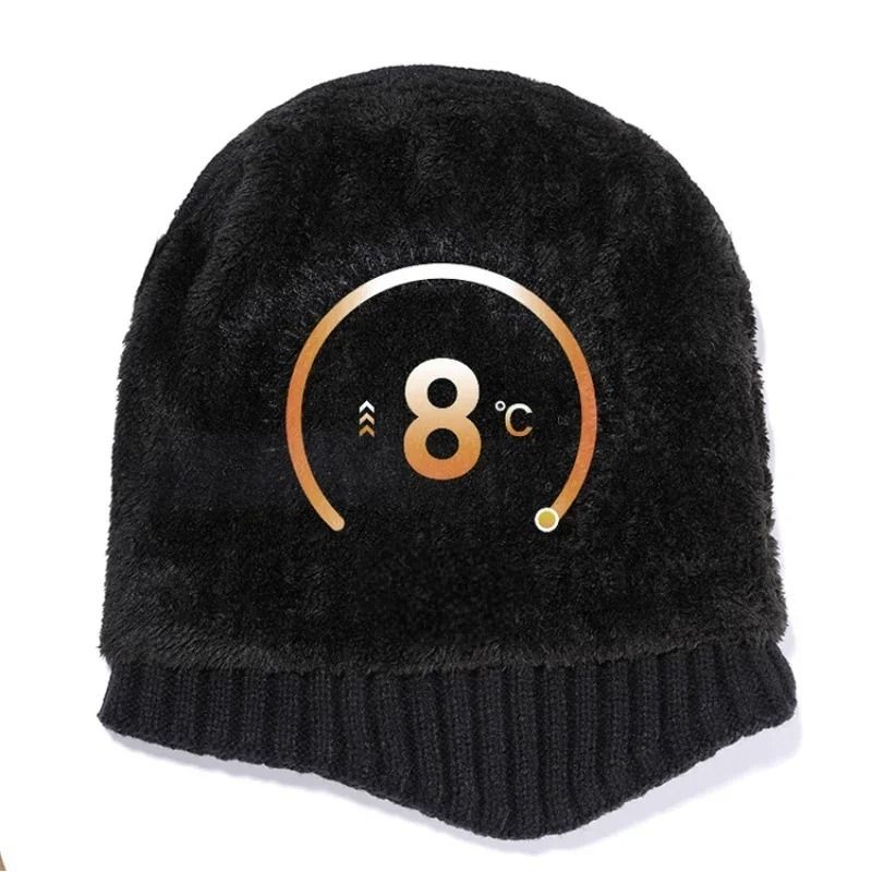 Mens Winter Knitted Hat With Warm Velvet Ear Protection 8