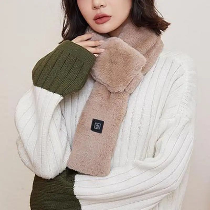 Heated Neck Scarf, Electric Heated Soft Neck Wrap, Skiing Heating Scarf for Men and Women