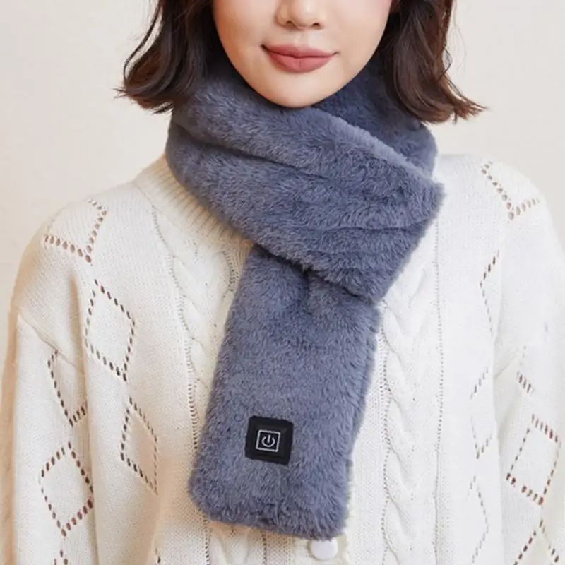 Heated Neck Scarf Electric Heated Soft Neck Wrap Skiing Heating Scarf For Men And Women 2