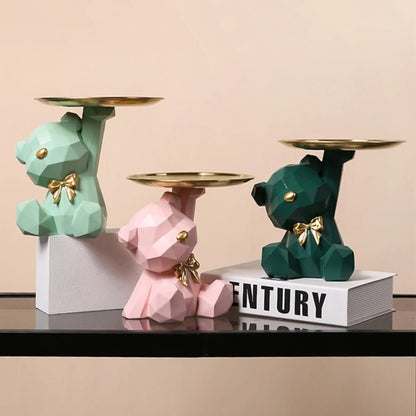 Buy Geometric Resin Bear Key Holder for Home Decor