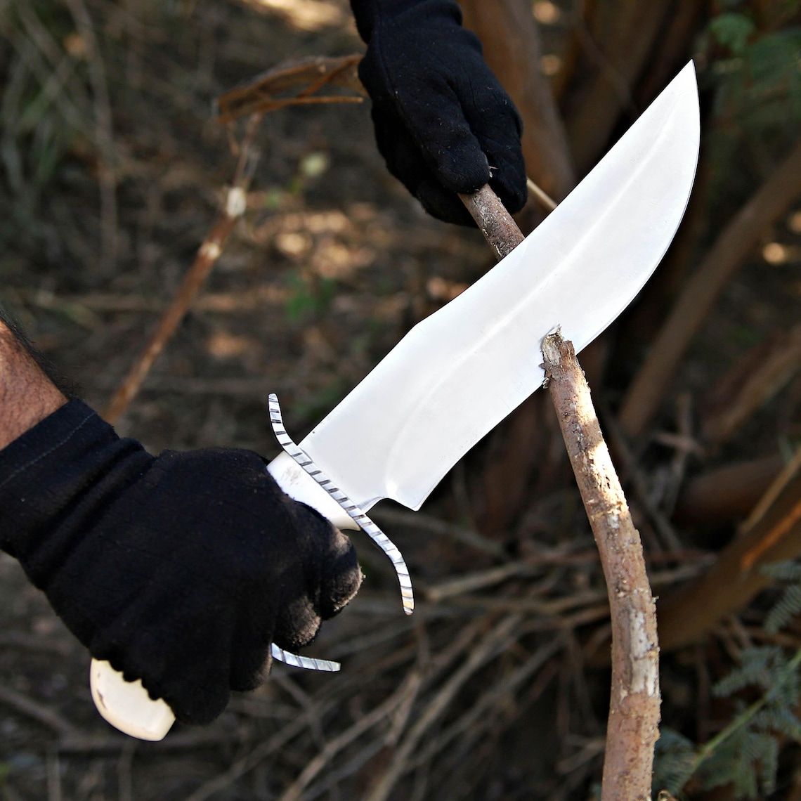 ALFARI Bowie Knife 18 Large Crocodile Dundee Bowie Knife With Leather Sheath Fixed Blade Knife With 2