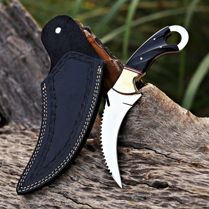 Karambit Knife  Fixed Blade With Sheath  Claw Knife Sharp Blade Karambits For Men  Women EDC BLACK  2