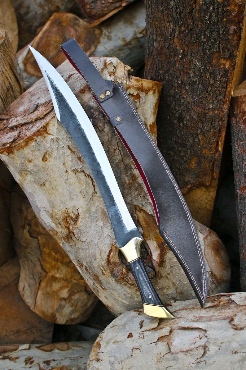 Custom Hand Forged 24.0 in Short Sword/ Machete with sheath Full Tang