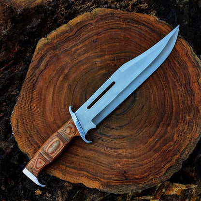 Handmade 18 Rambo Movie Replica Hunting Survival Bowie Knife  Fixed Blade Knife With Leather Sheath