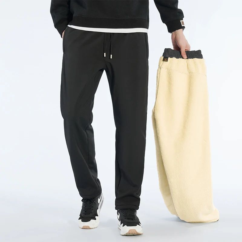 Men's Cashmere Fleece Lined Joggers, Winter Thermal Jogger Pants for Men, Warm Thick Casual Sports Pants