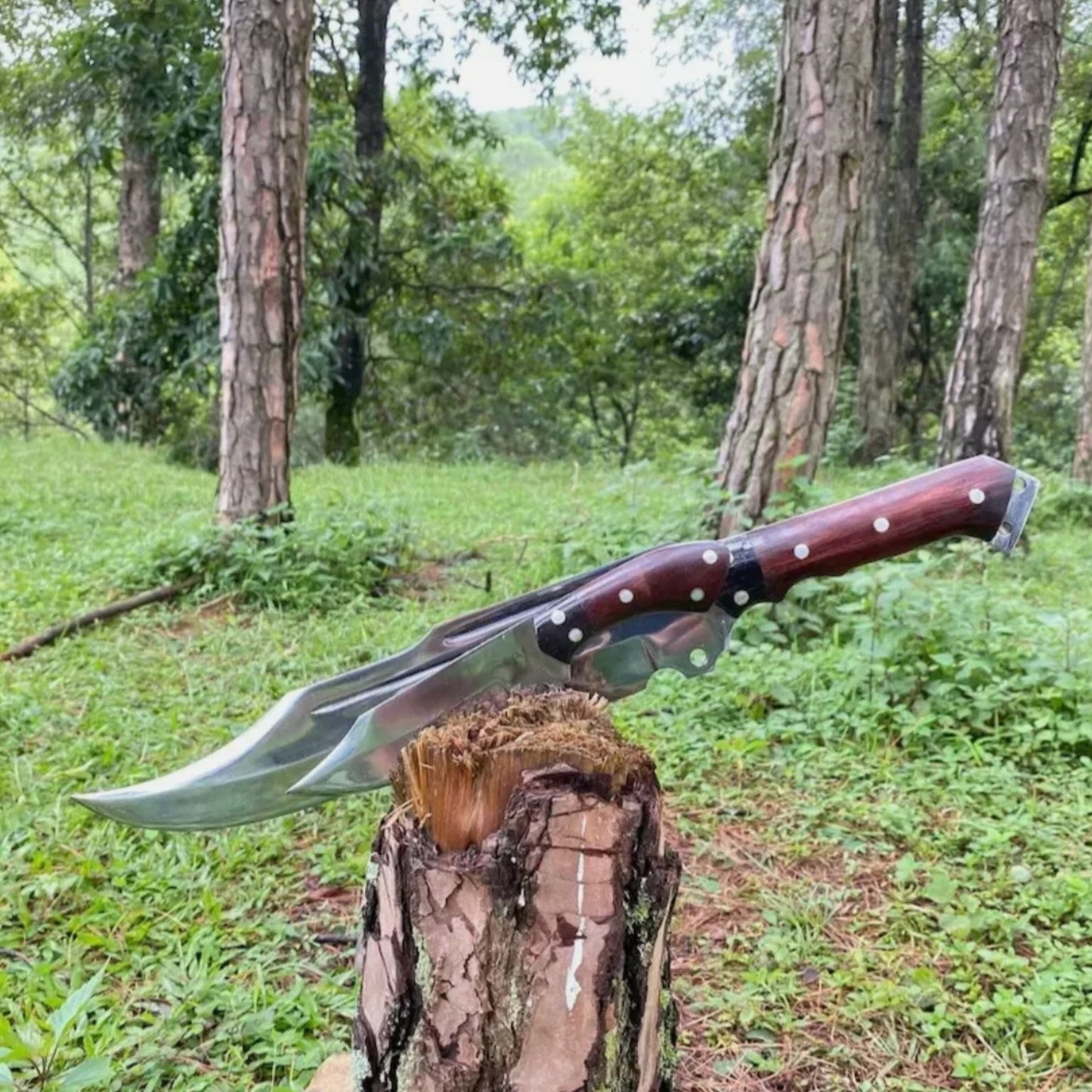 Custom Handmade Carbon Steel Blade Survival Bowie Knife- Hunting Knife Camping