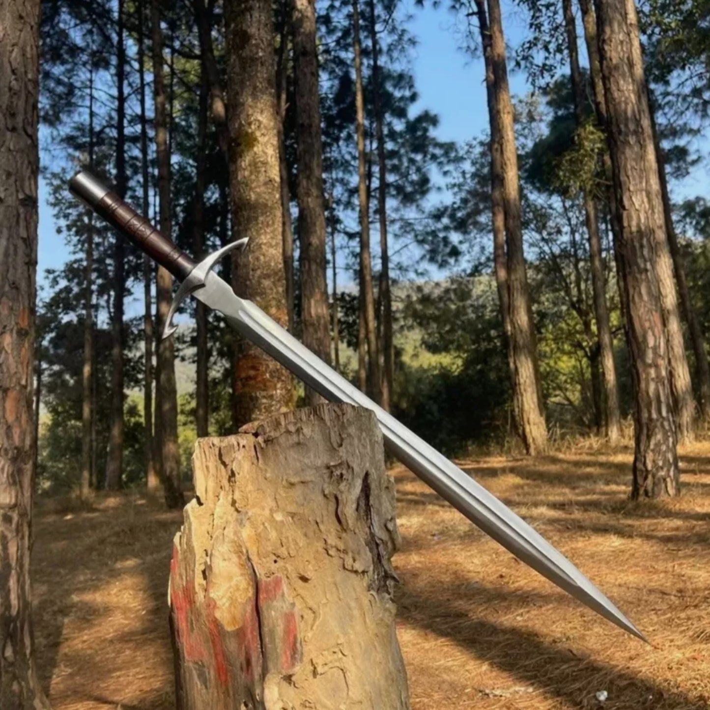 Custom Handmade Carbon Steel Blade Greek Archilles Sword | Hunting Sword Camping