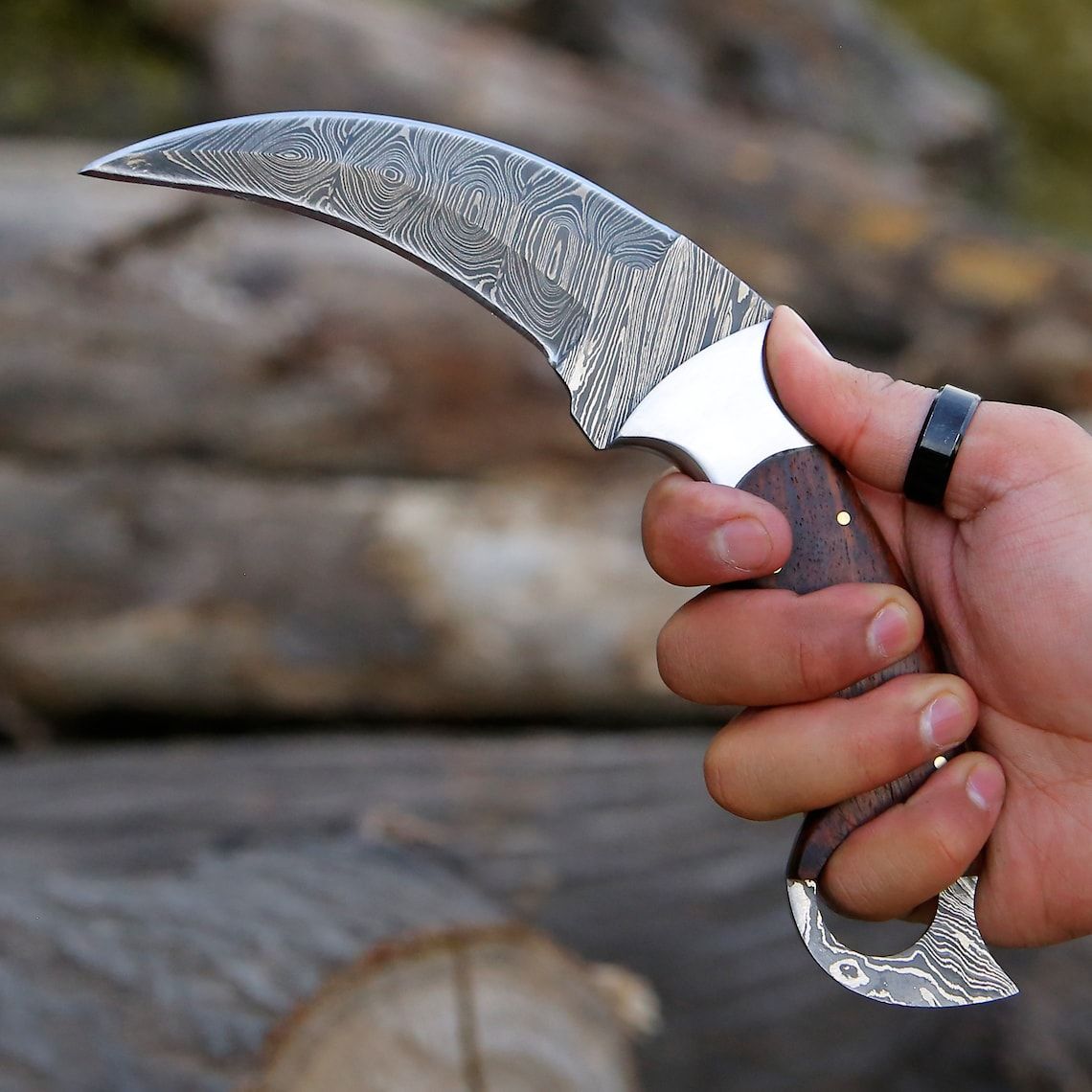 Karambit Knife  Fixed Blade With Sheath  Claw Knife Sharp Blade Karambits For Men  Women EDC ROSE W 2
