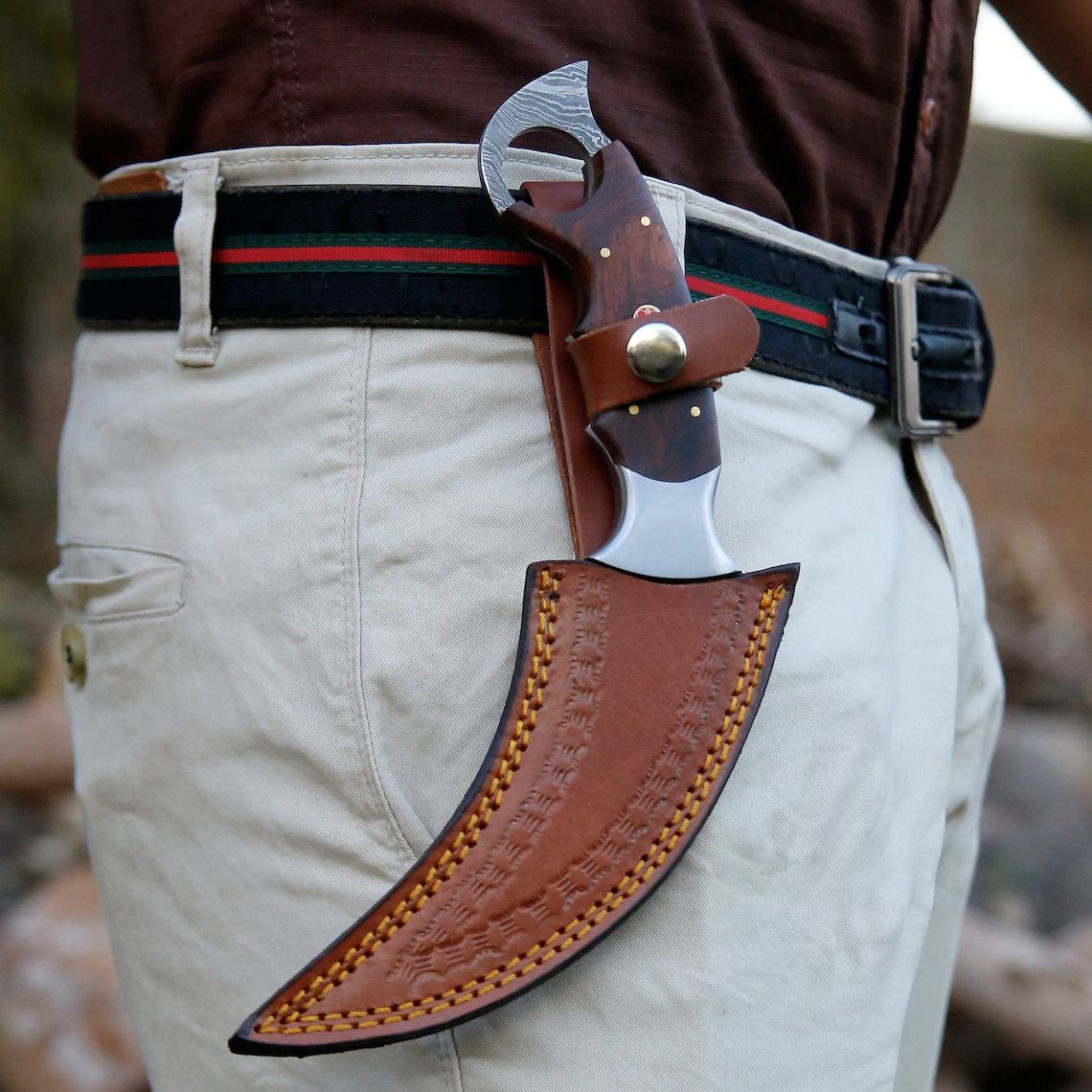 Karambit Knife  Fixed Blade With Sheath  Claw Knife Sharp Blade Karambits For Men  Women EDC ROSE W 4