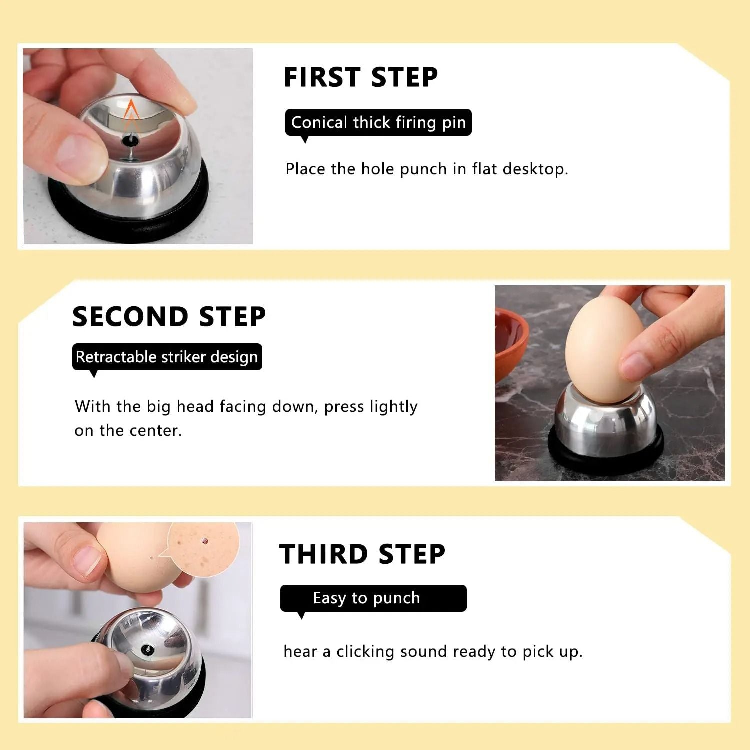 Premium Stainless Steel Egg Piercer  Easy Hole Puncher For Perfect Boiled Eggs 4