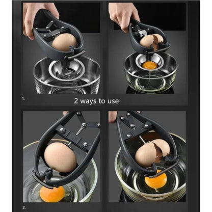 Premium Stainless Steel Egg Separator  Cracker  Handheld Egg Opener With Yolk  White Separator 5