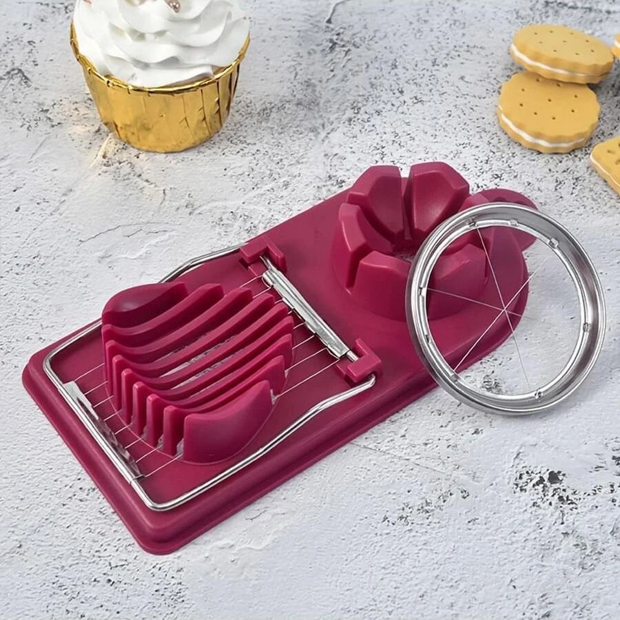 Durable and Hygienic Egg Slicer with Dual Designs
