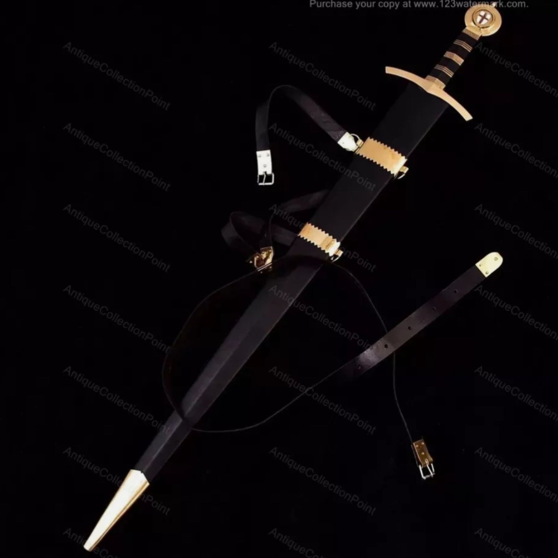 Custom Carbon Steel Sword Blade Greek Swords Hunting Camping w Handmade Scabbard