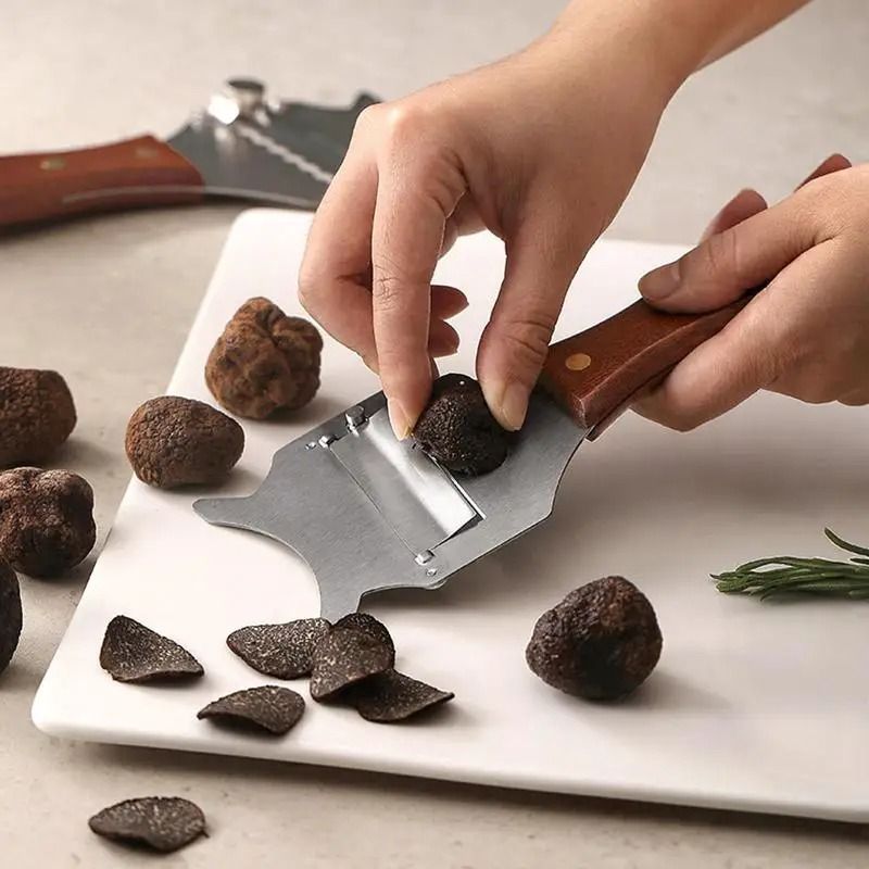 Professional Truffle Slicer - Stainless Steel Truffle Shaver with Adjustable Blade & Rosewood Handle