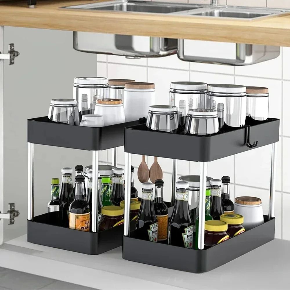 2-Tier Under Sink Storage Organizer | Multipurpose Kitchen & Bathroom Rack