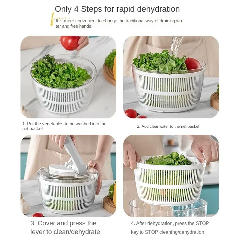 Multifunctional Vegetable Salad Spinner  Dehydrator  Efficient Lettuce Washer  Dryer 5