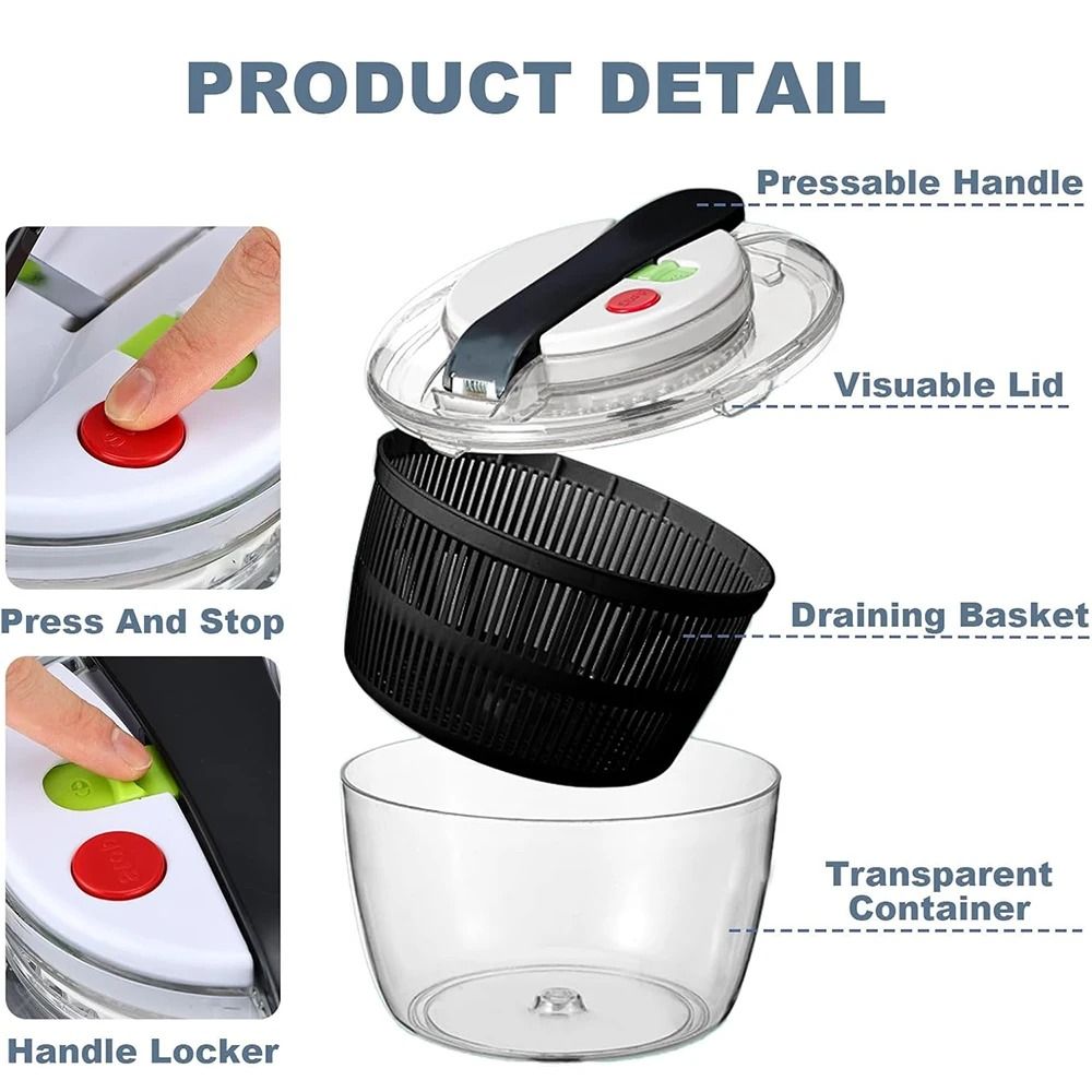 Multifunctional Vegetable Salad Spinner  Dehydrator  Efficient Lettuce Washer  Dryer 6