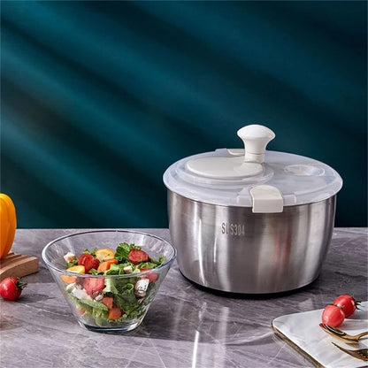 5L Stainless Steel Salad Spinner  Fruit Dehydrator  Large Capacity Kitchen Drainer 3