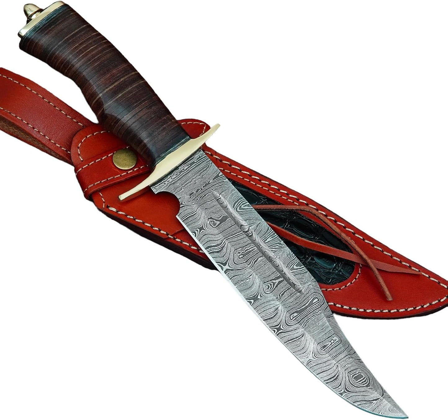 ALFARI D2 Bowie Knife Large Crocodile Dundee Bowie Knife Fixed Blade Hunting Knife With Leather She 1
