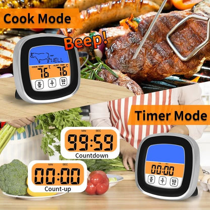 BBQ meat thermometer with timer