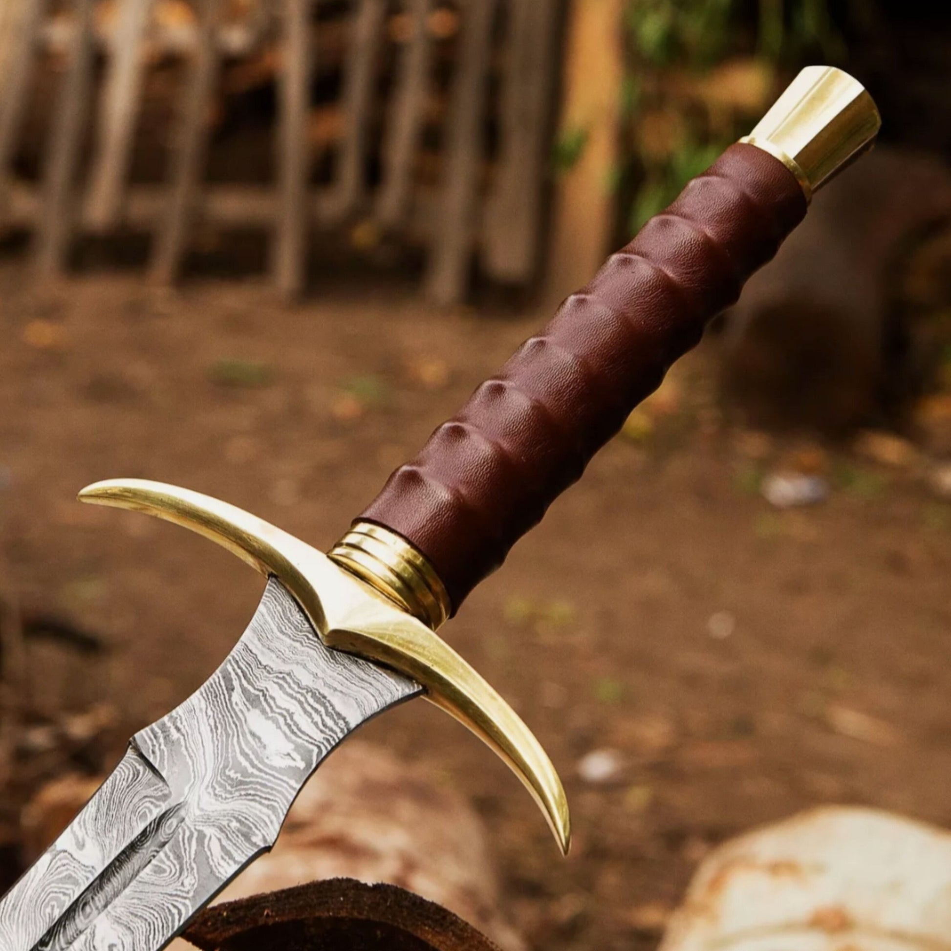 Damascus Viking Sword Custom Hand Real Damascus Steel Long Battle Ready Sword 1
