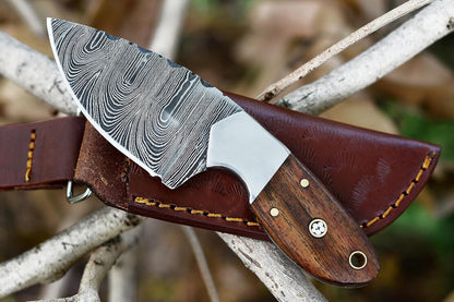 Handmade Damascus Skinning Knife  EDC Fixed Blade Hunting Knife For Skinning Camping Bushcrafting A 2