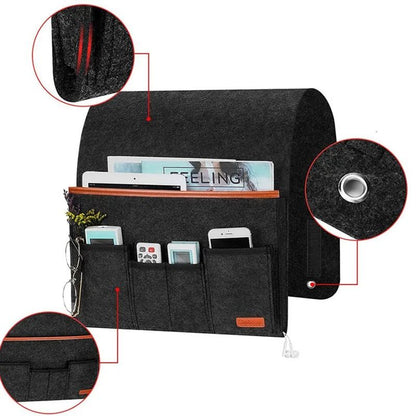 Armrest organizer for tablets and phones