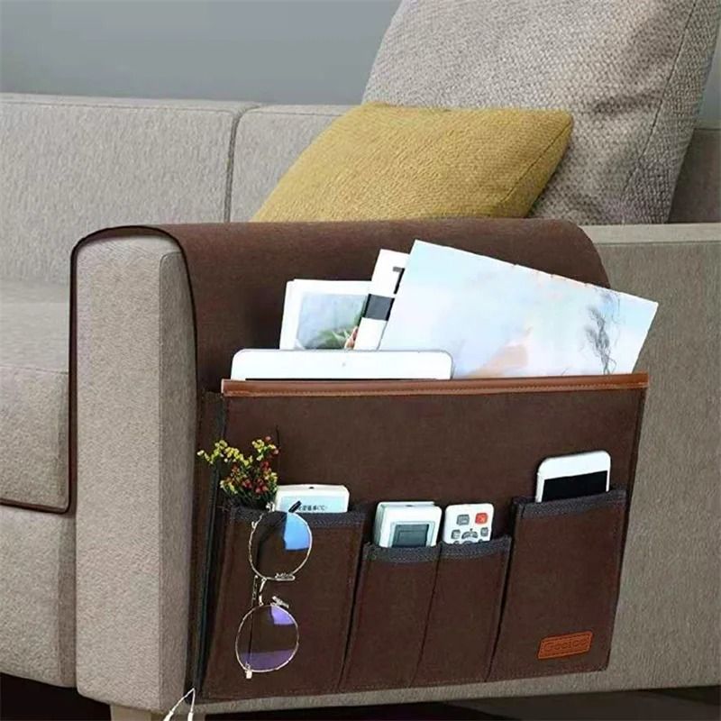 Recliner magazine holder with pockets