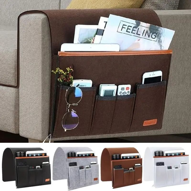 Armrest storage bag for living room