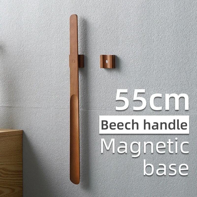Premium 55CM Magnetic Wooden Shoehorn With Long Handle  Easy Shoe Wear Support 3