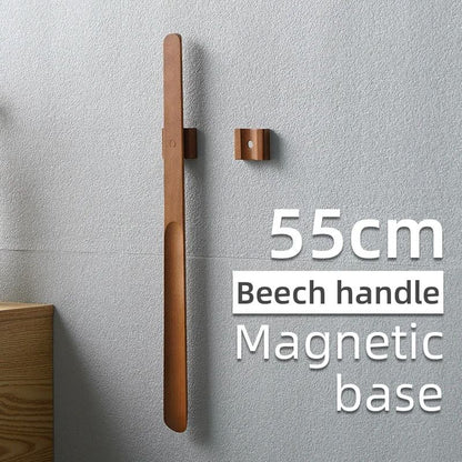 Premium 55CM Magnetic Wooden Shoehorn With Long Handle  Easy Shoe Wear Support 3