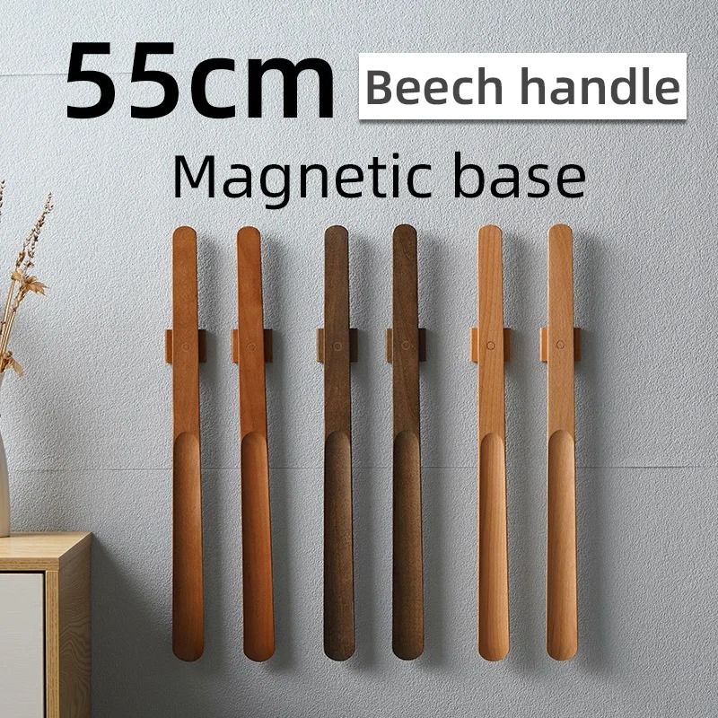 Premium 55CM Magnetic Wooden Shoehorn With Long Handle  Easy Shoe Wear Support 2