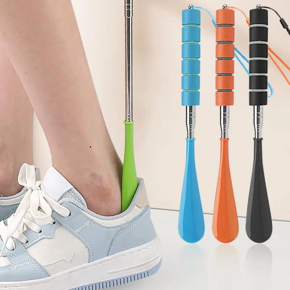 Premium Telescopic Stainless Steel Shoe Horn with Non-Slip Handle