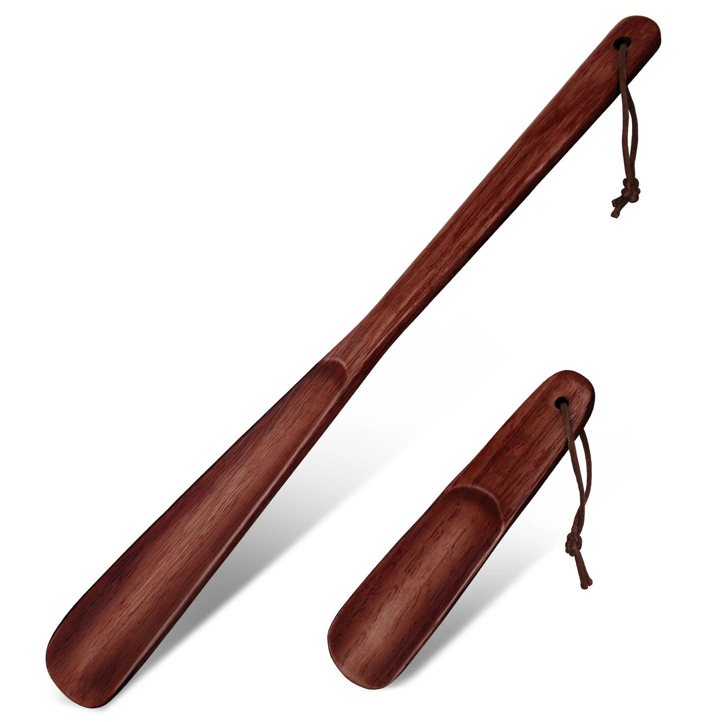 Set Of 2 Durable Wooden Shoe Horns  Long Handle Shoe Lifters 6