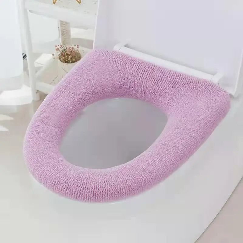 Knitted toilet seat cover