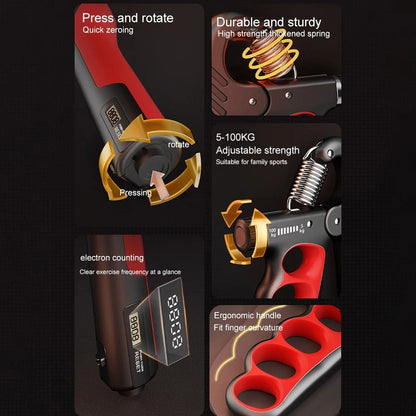 Adjustable Grip Strength Trainer 5100KG Hand Gripper For Fitness  Recovery 4