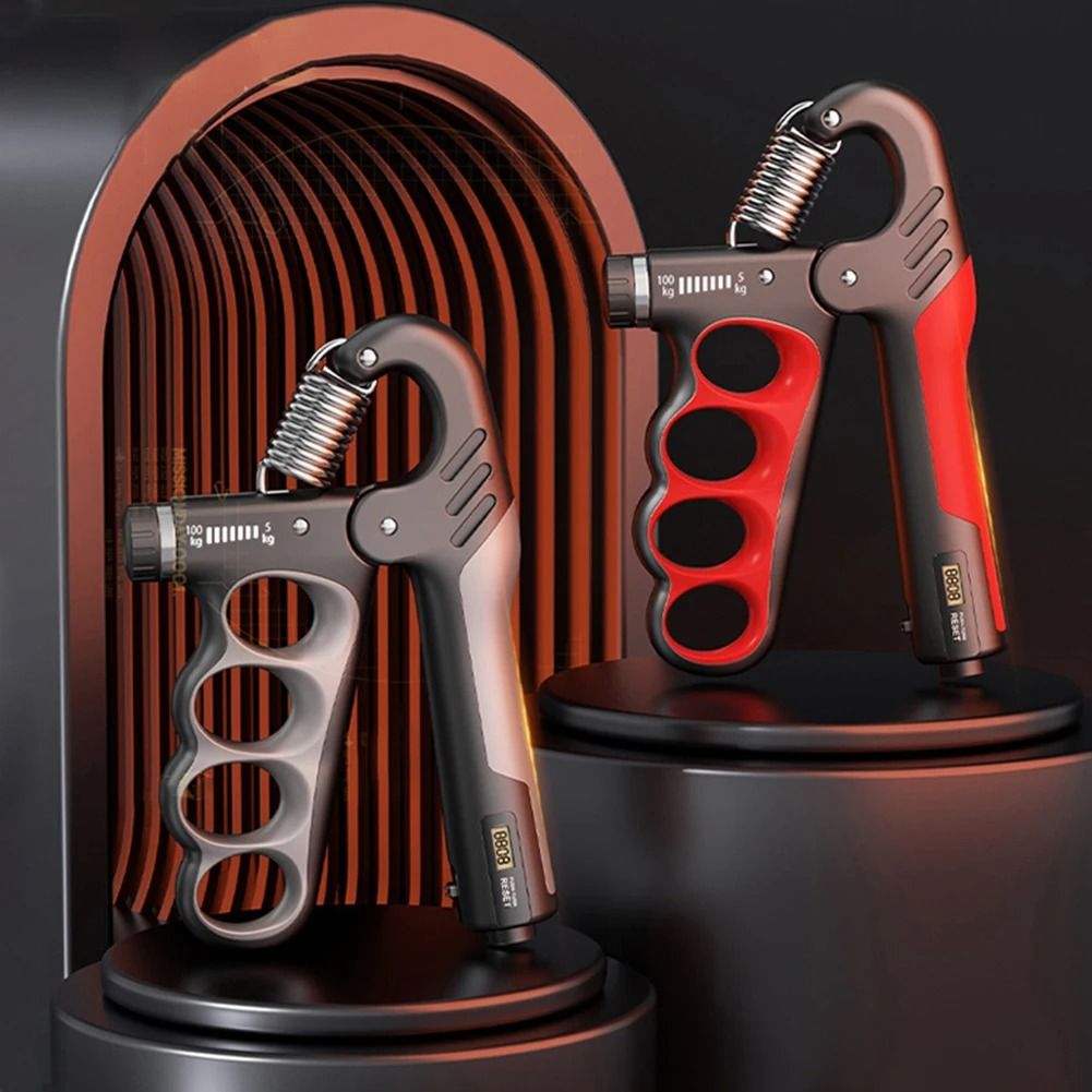 Durable stainless steel hand gripper with counter