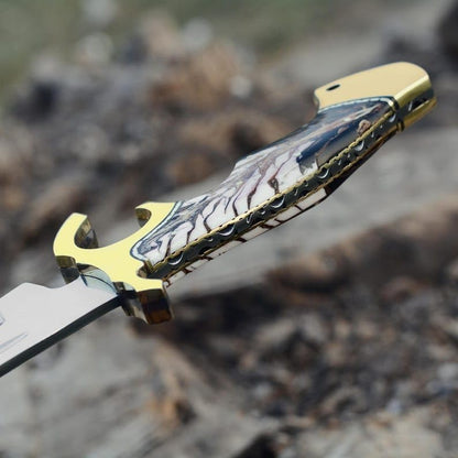 ALFARI 18 Inches D2 Bowie Knife Large Crocodile Dundee Bowie Knife Fixed Blade Hunting Knife With L 2
