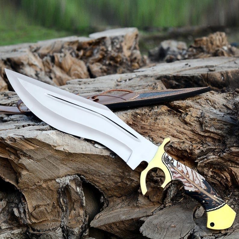 ALFARI 18 Inches D2 Bowie Knife Large Crocodile Dundee Bowie Knife Fixed Blade Hunting Knife With L 3