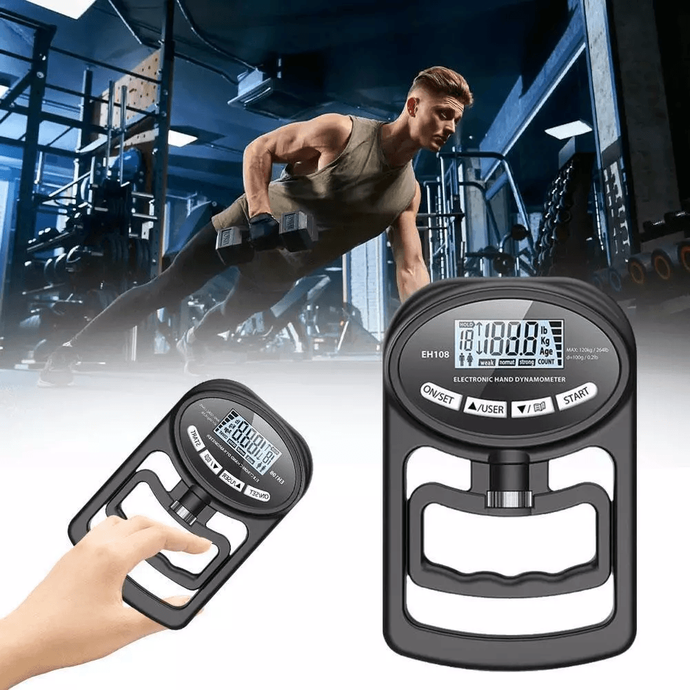 Digital Grip Strength Tester – 265lbs Hand Dynamometer with LCD, USB Rechargeable for Fitness & Rehab